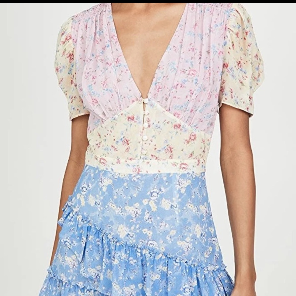 Love shack fancy bea patchwork dress